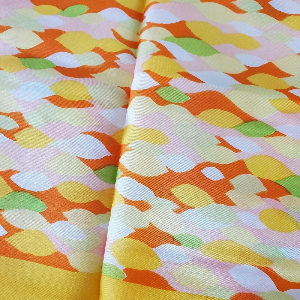 Vintage Glentex‎ Vera Neumann Scarf Womens Yellow Abstract Vinal Silk Made Japan